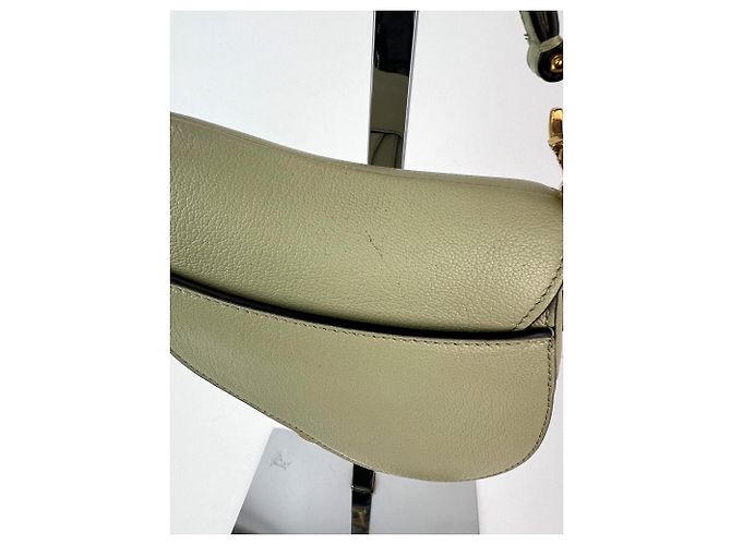 Borsa Micro Saddle in pelle di capra verde chiaro con tracolla Christian Dior - vista 3