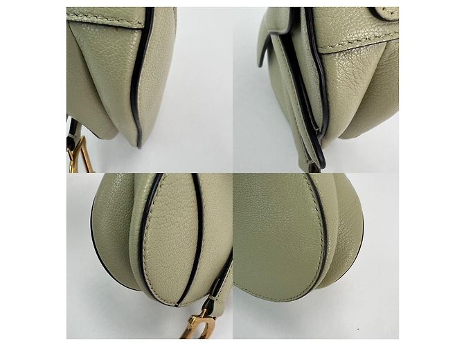Borsa Micro Saddle in pelle di capra verde chiaro con tracolla Christian Dior - vista 5