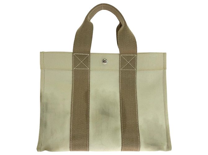 Hermès Bora Bora PM Canvas Tote Bag Braun Beige - Ansicht 2