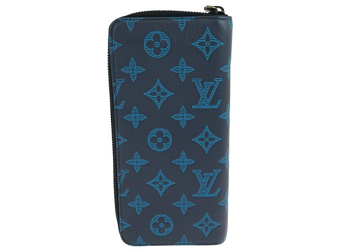 Louis Vuitton Monogram Shadow Zippy Wallet Blue - view 2