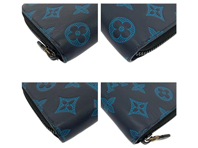 Louis Vuitton Monogram Shadow Zippy Wallet Blue - view 3