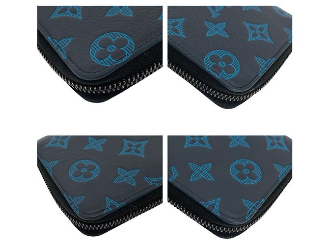 Louis Vuitton Monogram Shadow Zippy Wallet Blue - view 4