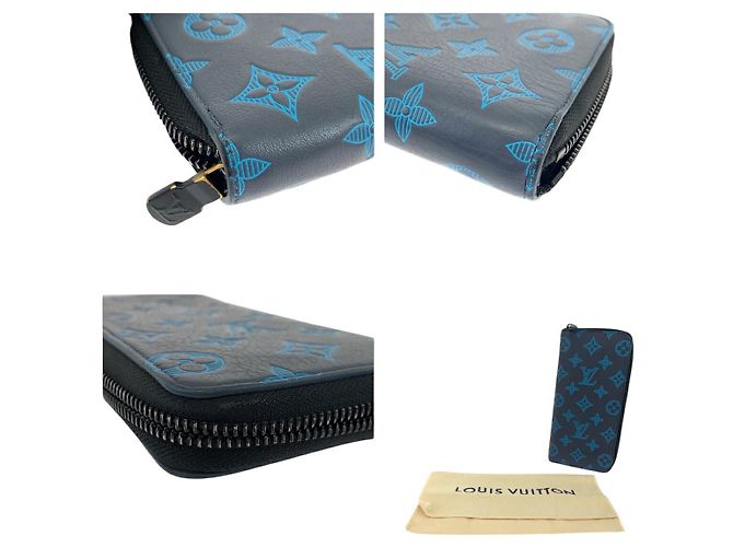 Louis Vuitton Monogram Shadow Zippy Wallet Blue - view 7