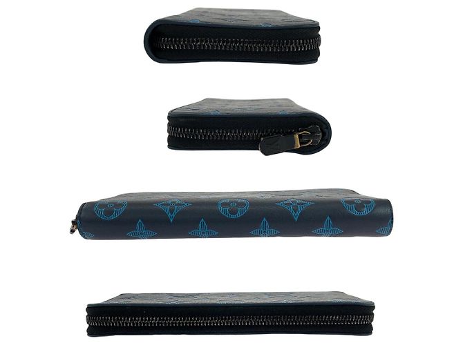 Louis Vuitton Monogram Shadow Zippy Wallet Blue - view 8