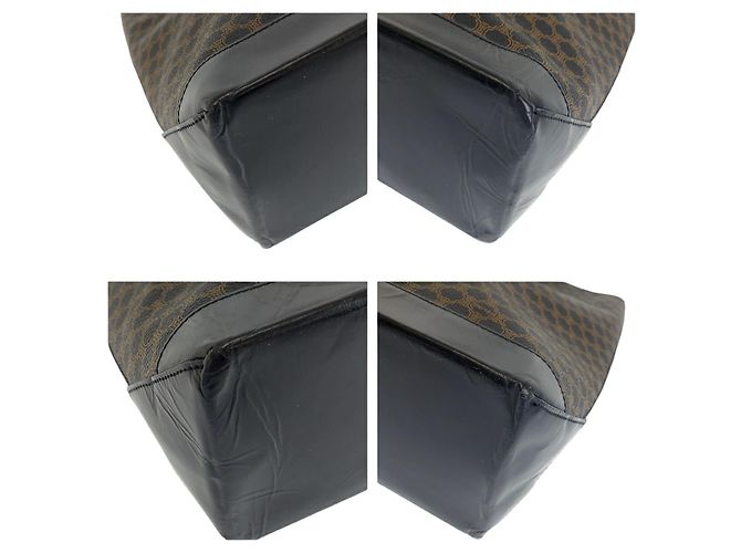 Céline Borsa tote in PVC Macadam vintage di Celine Marrone - vista 3
