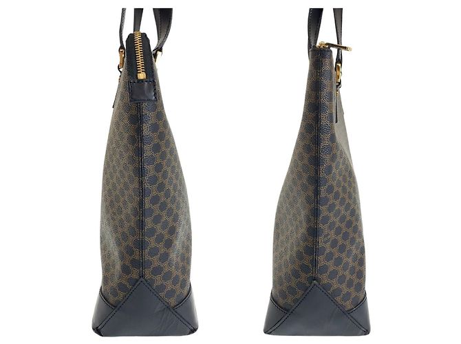 Céline Borsa tote in PVC Macadam vintage di Celine Marrone - vista 8