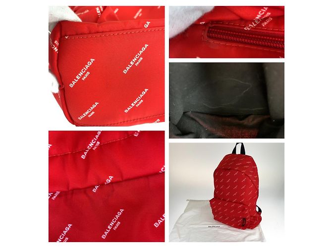 Zaino Explorer in nylon Balenciaga Rosso - vista 5