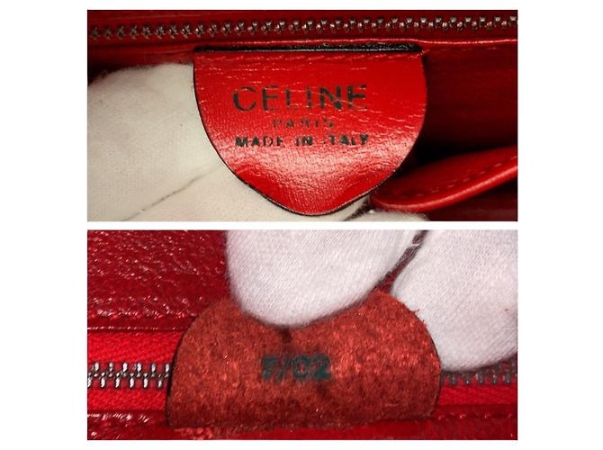 Céline Borsa a mano in pelle Celine Carrozza a cavallo Rosso - vista 4