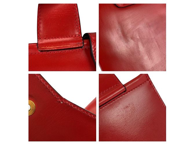 Céline Borsa a mano in pelle Celine Carrozza a cavallo Rosso - vista 5