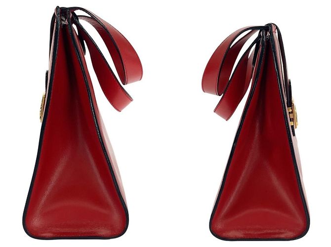 Céline Borsa a mano in pelle Celine Carrozza a cavallo Rosso - vista 8