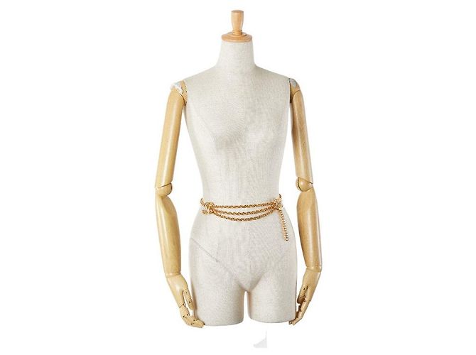 Timeless Chanel Coco Mark Matelassé Kettengürtel Golden Metallisch - Ansicht 7