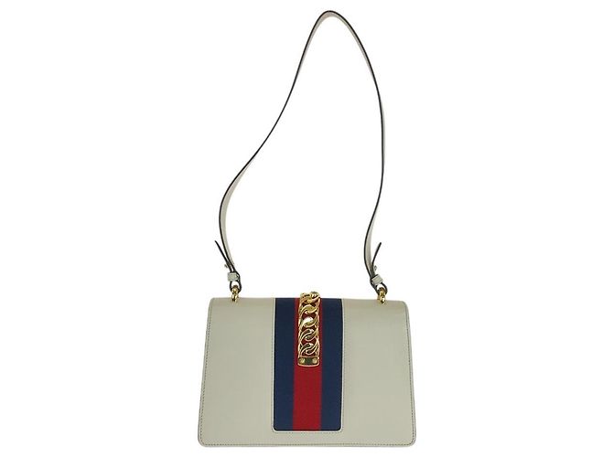 Borsa a Spalla in Pelle Gucci Sylvie Bianco - vista 2
