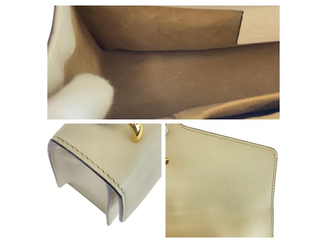 Borsa a Spalla in Pelle Gucci Sylvie Bianco - vista 5