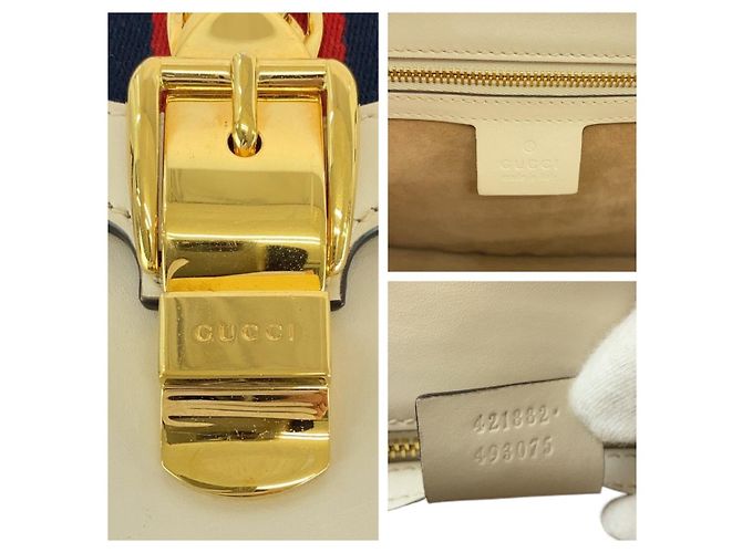 Borsa a Spalla in Pelle Gucci Sylvie Bianco - vista 6