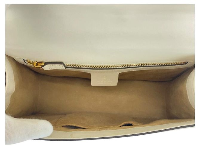 Borsa a Spalla in Pelle Gucci Sylvie Bianco - vista 9