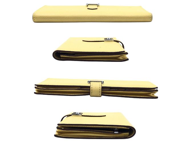 Portafoglio lungo giallo Hermès con hardware argentato - vista 9