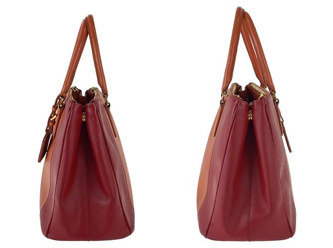 Bolso Tote de cuero Saffiano con logo triangular de Prada Naranja - vista 4