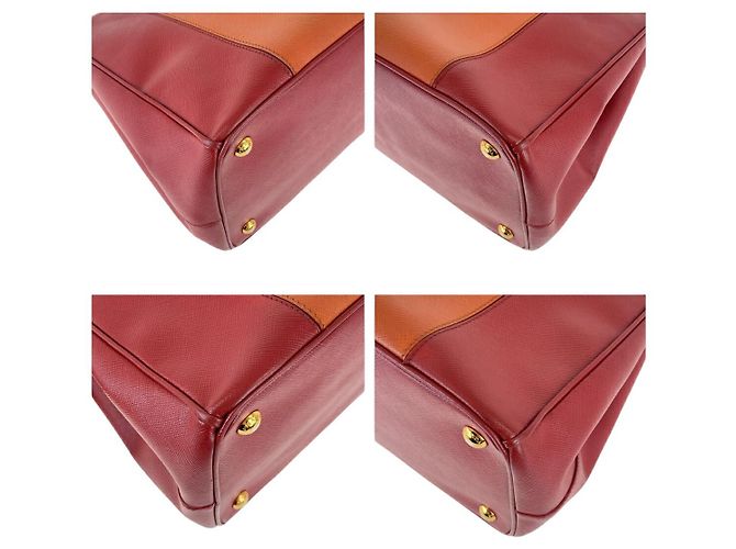 Bolso Tote de cuero Saffiano con logo triangular de Prada Naranja - vista 5