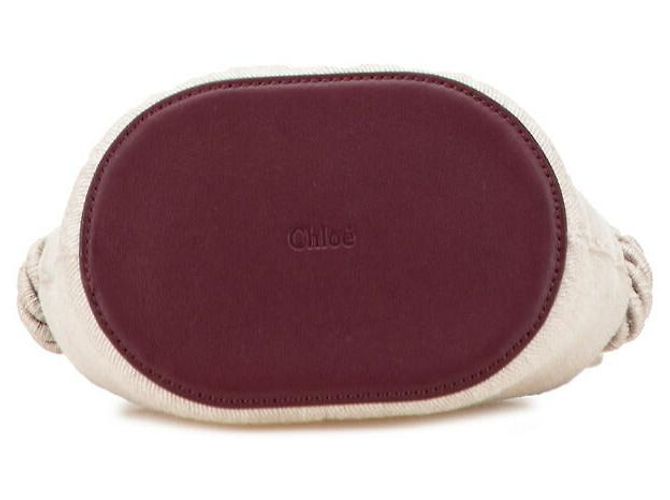 Chloé Borsa a secchiello in pelle e lino KEY di Chloe Marrone Beige - vista 3