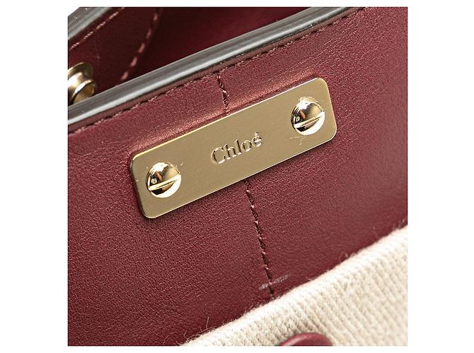 Chloé Borsa a secchiello in pelle e lino KEY di Chloe Marrone Beige - vista 4