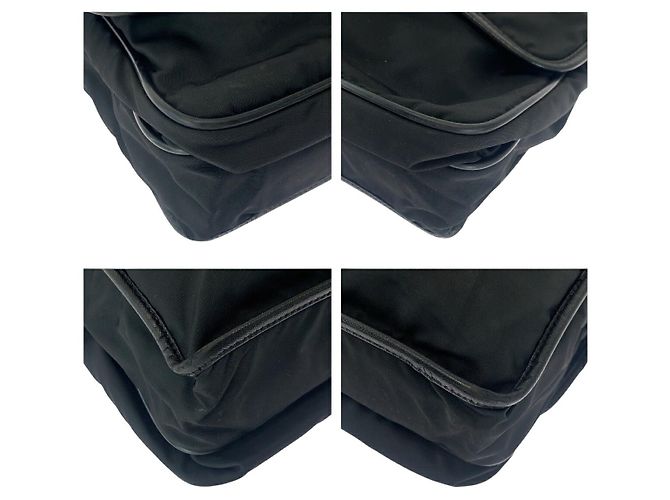 Bolsa mensageiro em nylon tessuto com logo triangular Prada Preto - vista 3