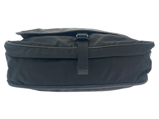 Bolsa mensageiro em nylon tessuto com logo triangular Prada Preto - vista 9