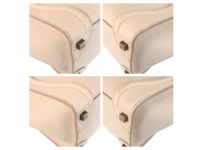 Céline Celine Luggage Micro Leder Tote Elfenbein Weiß - Ansicht 3
