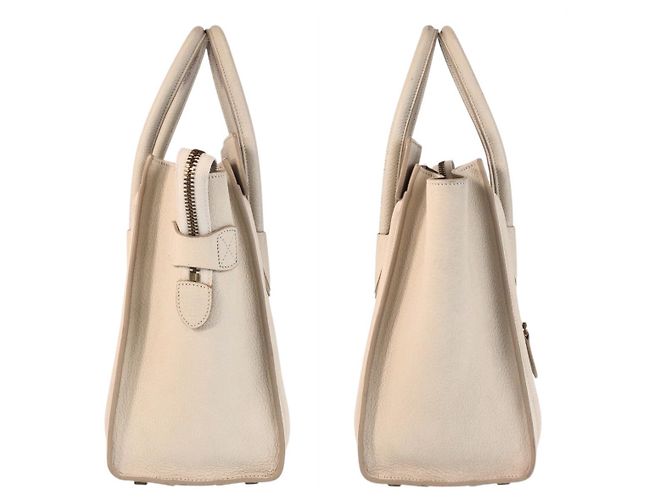 Céline Celine Luggage Micro Leder Tote Elfenbein Weiß - Ansicht 7