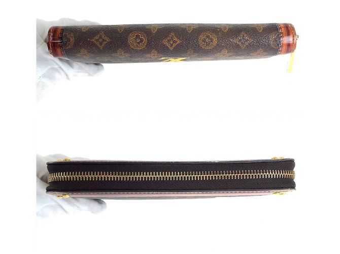 Portafoglio Zippy in tela Monogram Louis Vuitton Marrone - vista 4