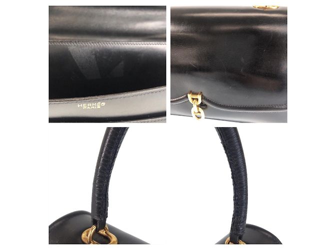 Vintage Chaine d'Ancre Handtasche Hermès Schwarz Gold - Ansicht 5