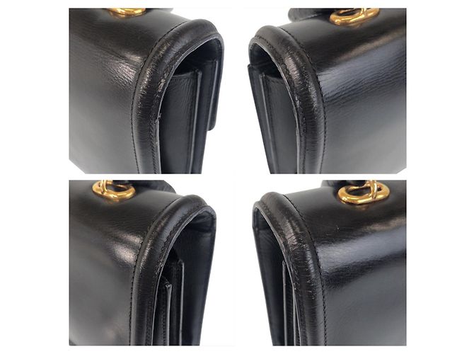 Vintage Chaine d'Ancre Handtasche Hermès Schwarz Gold - Ansicht 6