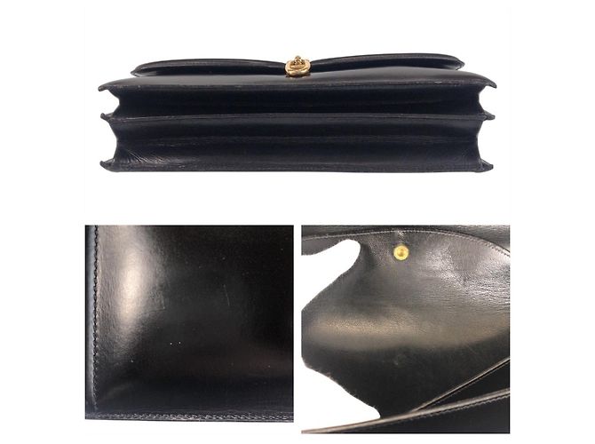 Vintage Chaine d'Ancre Handtasche Hermès Schwarz Gold - Ansicht 7
