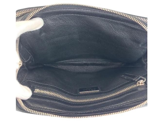 Clutch de couro com logo triangular Prada Preto - vista 8