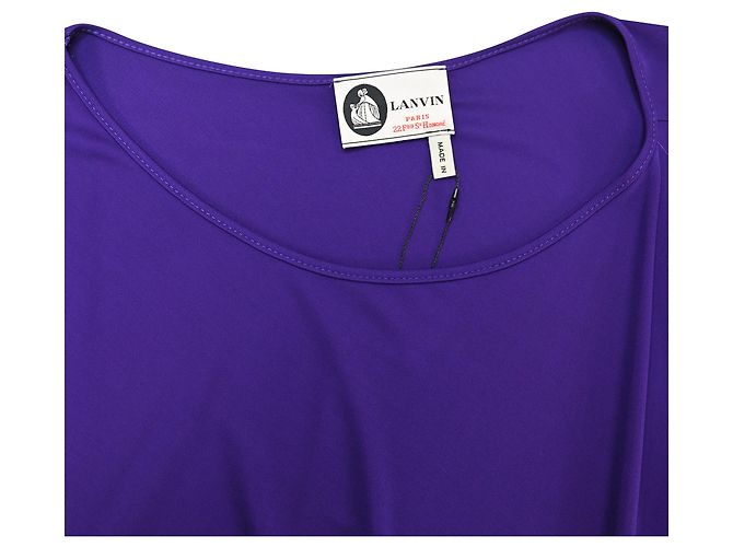 Lanvin Langarm-Jersey-Kleid aus lila Polyester - Ansicht 4