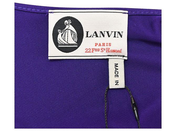 Lanvin Langarm-Jersey-Kleid aus lila Polyester - Ansicht 5