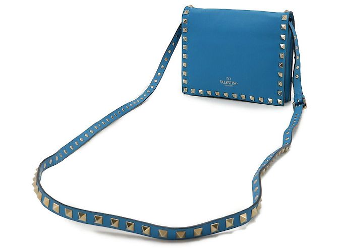 Valentino Garavani Borsa a Spalla Valentino in Pelle Rockstud 2WAY Blu - vista 2