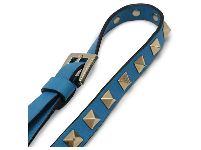 Valentino Garavani Borsa a Spalla Valentino in Pelle Rockstud 2WAY Blu - vista 4