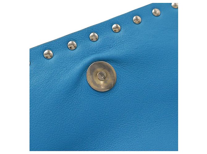 Valentino Garavani Borsa a Spalla Valentino in Pelle Rockstud 2WAY Blu - vista 9