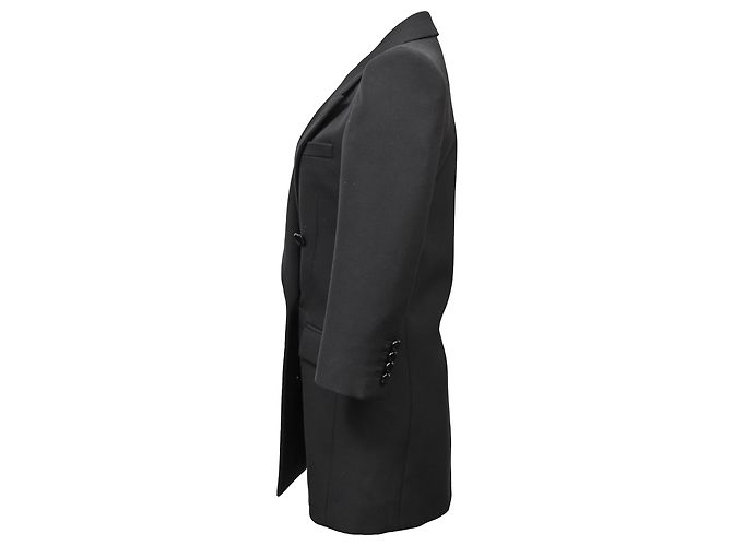 Doppelt gefütterter Blazer aus schwarzer Wolle von Saint Laurent - Ansicht 2