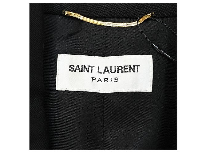 Doppelt gefütterter Blazer aus schwarzer Wolle von Saint Laurent - Ansicht 4