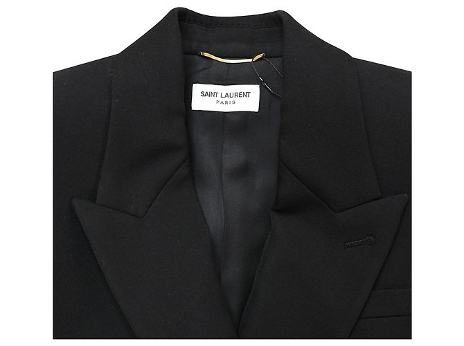Doppelt gefütterter Blazer aus schwarzer Wolle von Saint Laurent - Ansicht 5
