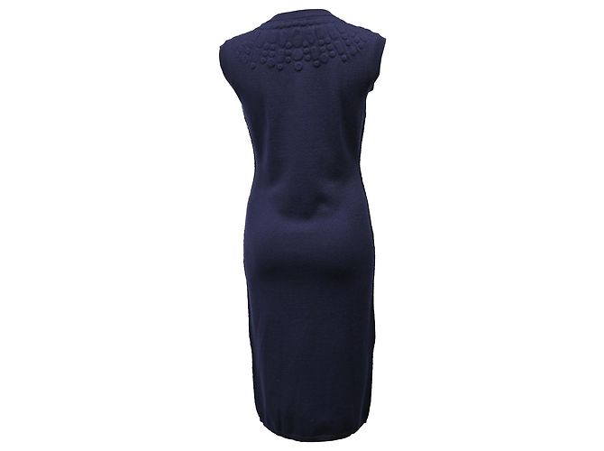 Lanvin Strick-Midi-Kleid aus Marineblauer Wolle - Ansicht 3