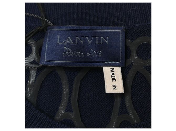 Lanvin Strick-Midi-Kleid aus Marineblauer Wolle - Ansicht 4