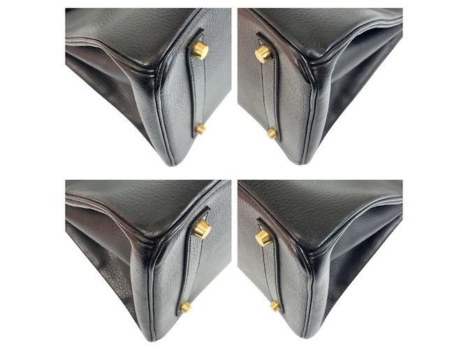 Borsa Hermès Birkin 35 Nera Hardware Dorato Nero - vista 3