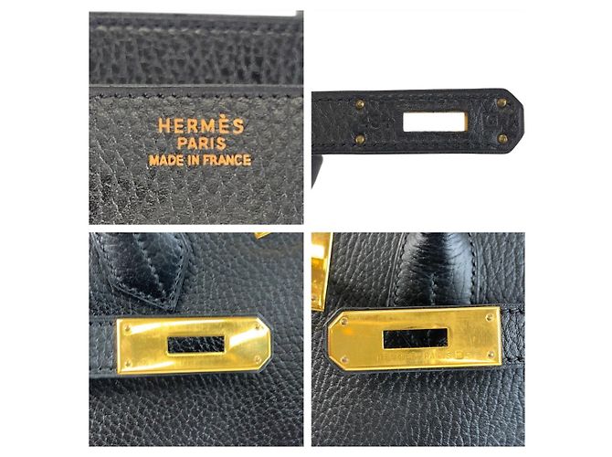 Borsa Hermès Birkin 35 Nera Hardware Dorato Nero - vista 4