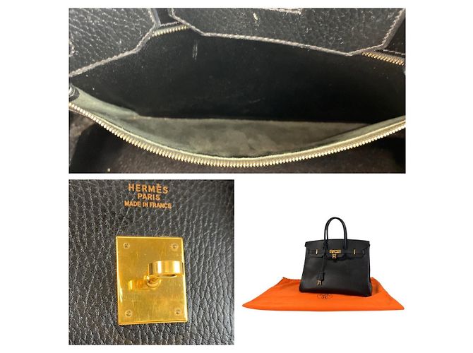 Borsa Hermès Birkin 35 Nera Hardware Dorato Nero - vista 5