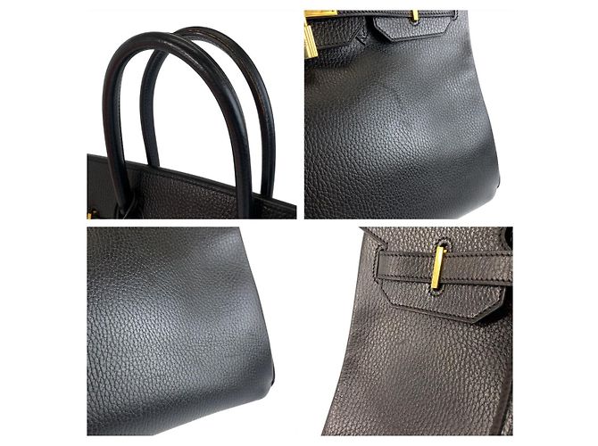 Borsa Hermès Birkin 35 Nera Hardware Dorato Nero - vista 6
