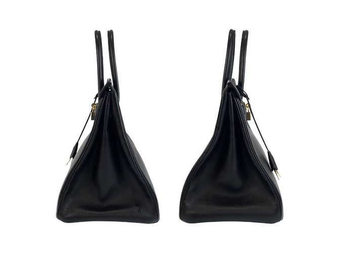 Borsa Hermès Birkin 35 Nera Hardware Dorato Nero - vista 8