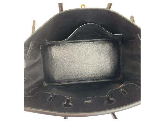 Borsa Hermès Birkin 35 Nera Hardware Dorato Nero - vista 9