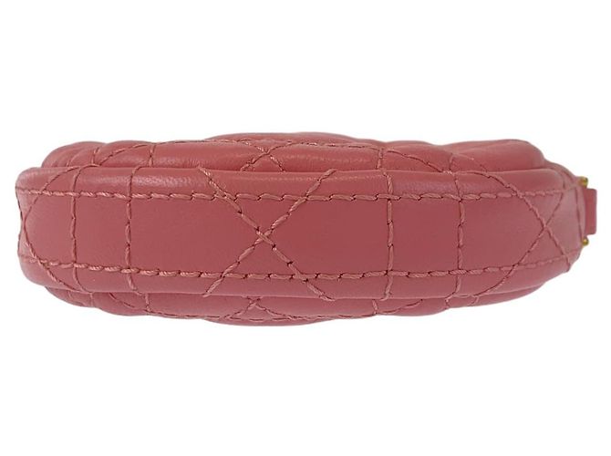 Mini borsa a tracolla rotonda Cannage Caro in pelle Dior Rosa - vista 10